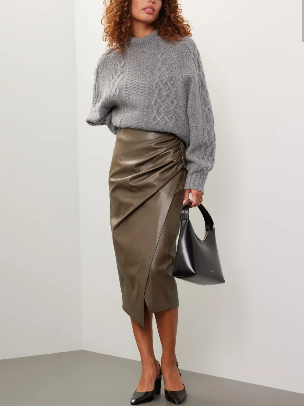 JASON WU GREEN LEATHER PENCIL SKIRT SIZE 4 MSRP $270